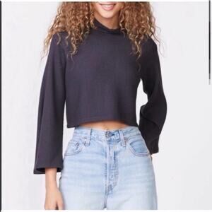 NWOT Monrow Brushed Rib Mock Neck Top